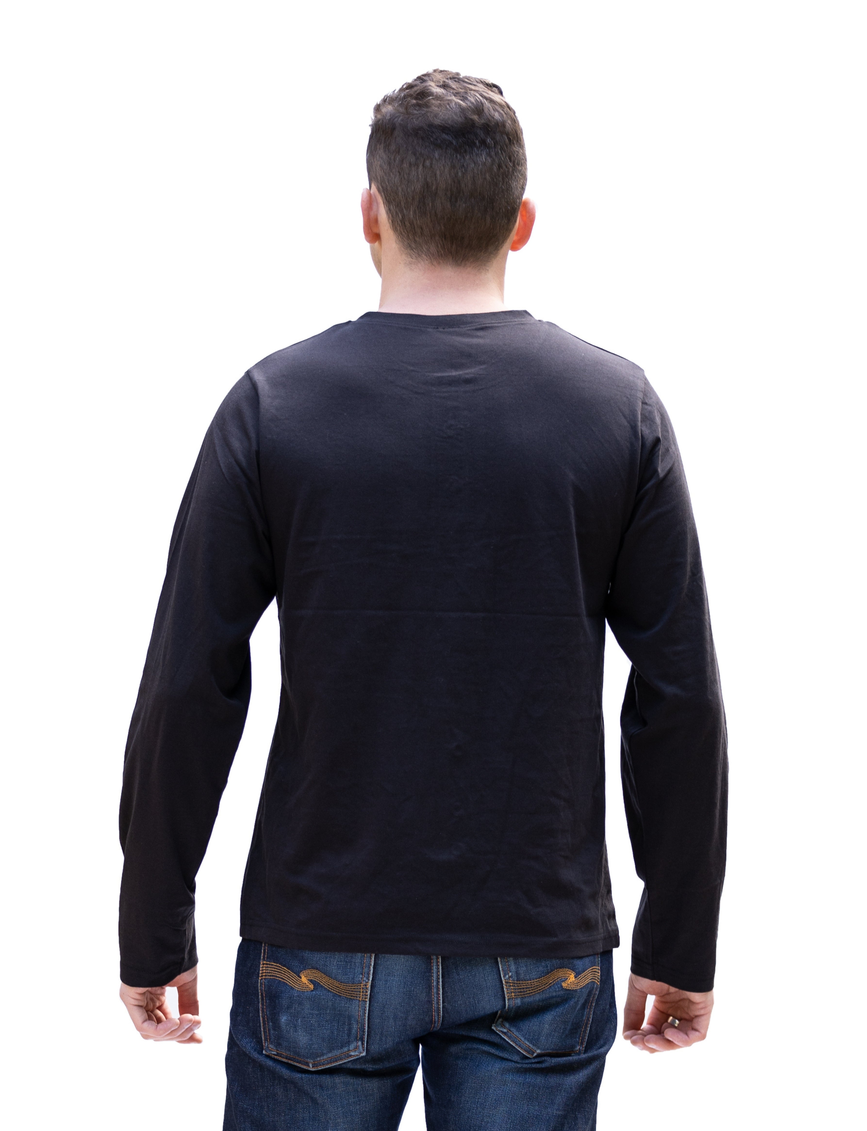 Men's Henley T-shirt - Weekend Crewneck in Midnight Black